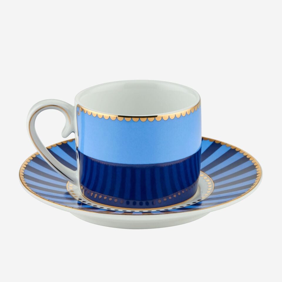 Porselen Kahve Fincanı 125 Ml Love Birds Mavi