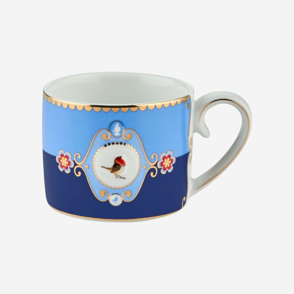 Porselen Kahve Fincanı 125 Ml Love Birds Mavi